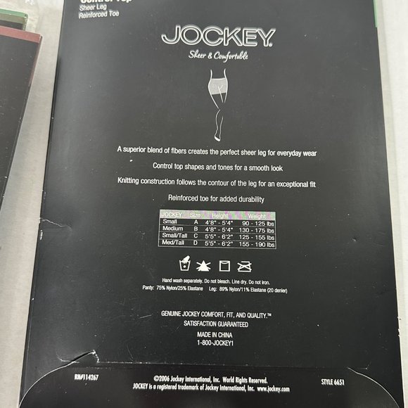 Lot of 6 dead new stock VTG pantyhose Jockey Black Pearl and Sheer Stretch brand - Picture 2 of 13